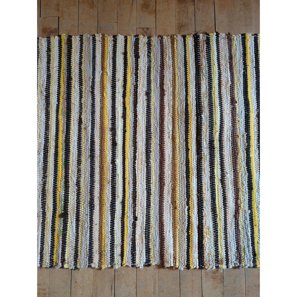 Antique Imported Swedish Hand Made Rag Rug Runner (26 x 188" ) Very Pretty - Picture 4 of 11